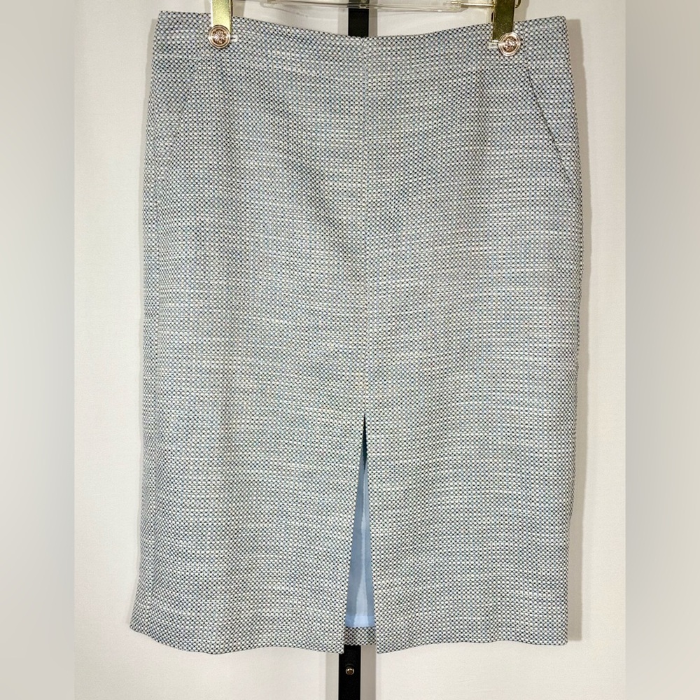 NWT Ann Taylor Tweed Pencil Skirt- Blue & White- Women’s Size 12P